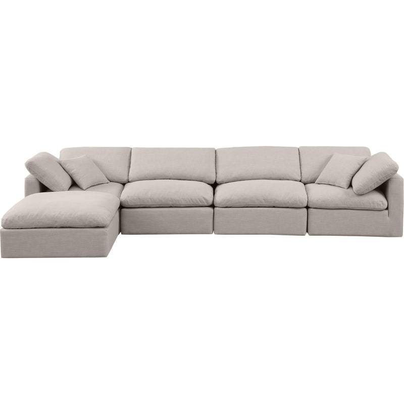 Meridian Indulge Beige Linen Textured Fabric Modular Sectional IMAGE 4