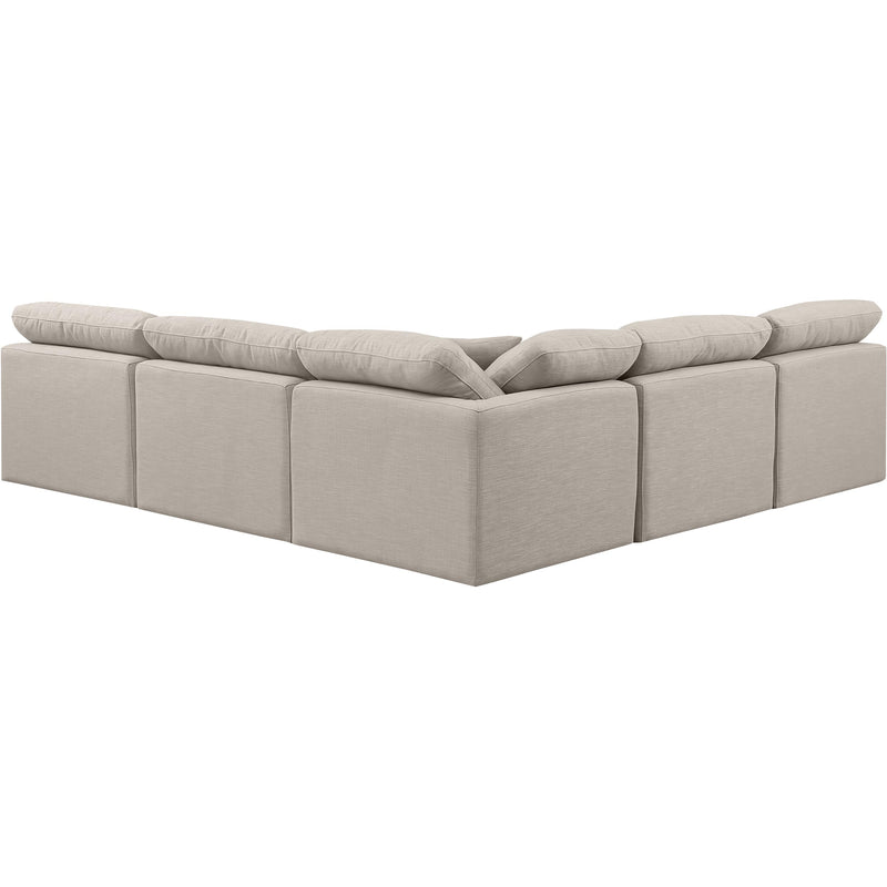 Meridian Indulge Beige Linen Textured Fabric Modular Sectional IMAGE 3