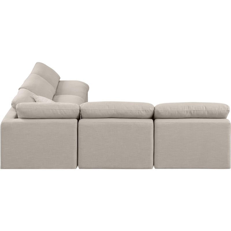 Meridian Indulge Beige Linen Textured Fabric Modular Sectional IMAGE 5