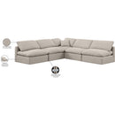Meridian Indulge Beige Linen Textured Fabric Modular Sectional IMAGE 8