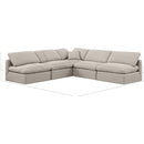 Meridian Indulge Beige Linen Textured Fabric Modular Sectional IMAGE 9