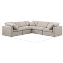 Meridian Indulge Beige Linen Textured Fabric Modular Sectional IMAGE 10