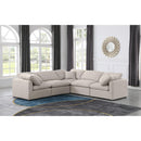 Meridian Indulge Beige Linen Textured Fabric Modular Sectional IMAGE 2