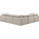 Meridian Indulge Beige Linen Textured Fabric Modular Sectional IMAGE 3