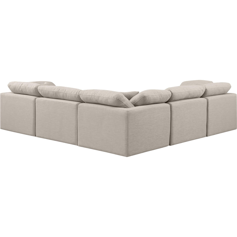 Meridian Indulge Beige Linen Textured Fabric Modular Sectional IMAGE 3