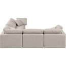 Meridian Indulge Beige Linen Textured Fabric Modular Sectional IMAGE 5