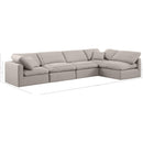 Meridian Indulge Beige Linen Textured Fabric Modular Sectional IMAGE 10