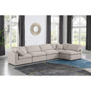 Meridian Indulge Beige Linen Textured Fabric Modular Sectional IMAGE 2