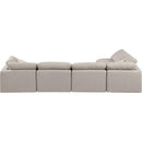 Meridian Indulge Beige Linen Textured Fabric Modular Sectional IMAGE 3