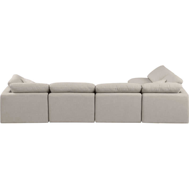 Meridian Indulge Beige Linen Textured Fabric Modular Sectional IMAGE 3
