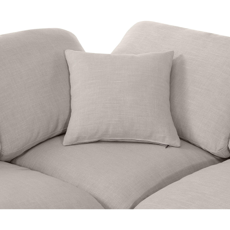 Meridian Indulge Beige Linen Textured Fabric Modular Sectional IMAGE 7