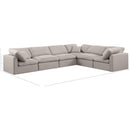 Meridian Indulge Beige Linen Textured Fabric Modular Sectional IMAGE 10