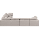 Meridian Indulge Beige Linen Textured Fabric Modular Sectional IMAGE 3