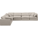 Meridian Indulge Beige Linen Textured Fabric Modular Sectional IMAGE 4