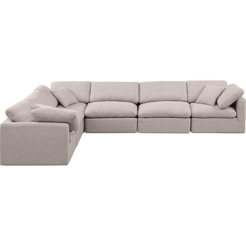 Meridian Indulge Beige Linen Textured Fabric Modular Sectional IMAGE 4