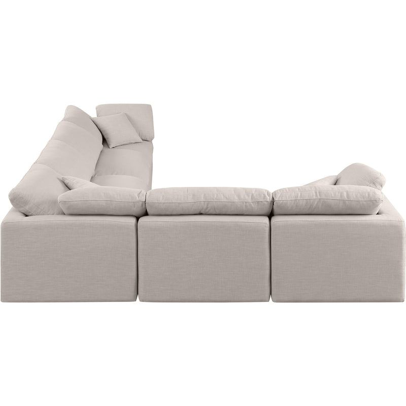 Meridian Indulge Beige Linen Textured Fabric Modular Sectional IMAGE 5
