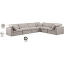 Meridian Indulge Beige Linen Textured Fabric Modular Sectional IMAGE 9