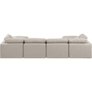 Meridian Indulge Beige Linen Textured Fabric Modular Sectional IMAGE 3