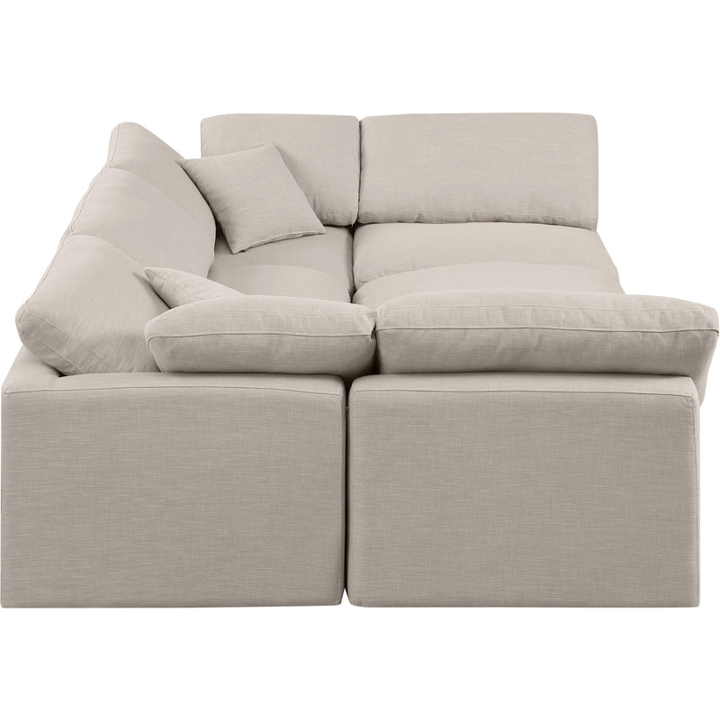 Meridian Indulge Beige Linen Textured Fabric Modular Sectional IMAGE 5
