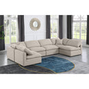 Meridian Indulge Beige Linen Textured Fabric Modular Sectional IMAGE 2