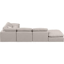 Meridian Indulge Beige Linen Textured Fabric Modular Sectional IMAGE 3