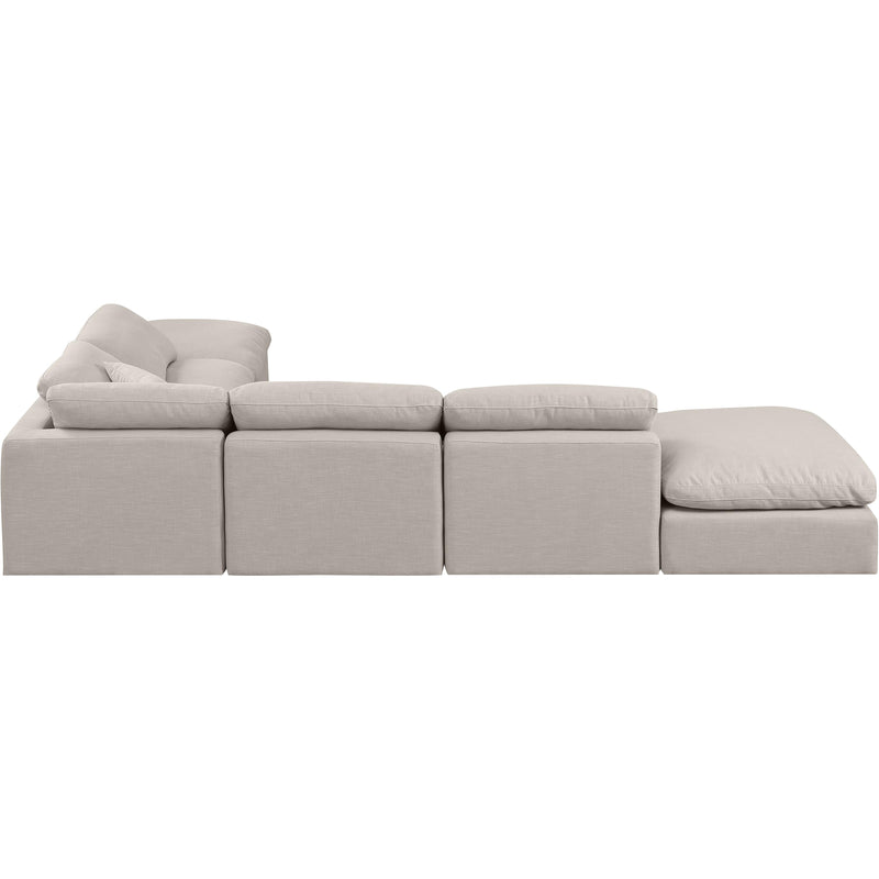 Meridian Indulge Beige Linen Textured Fabric Modular Sectional IMAGE 3