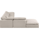 Meridian Indulge Beige Linen Textured Fabric Modular Sectional IMAGE 5