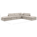 Meridian Indulge Beige Linen Textured Fabric Modular Sectional IMAGE 8