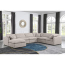 Meridian Indulge Beige Linen Textured Fabric Modular Sectional IMAGE 2
