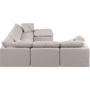 Meridian Indulge Beige Linen Textured Fabric Modular Sectional IMAGE 5