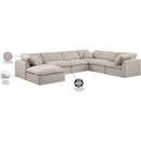 Meridian Indulge Beige Linen Textured Fabric Modular Sectional IMAGE 9