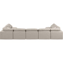 Meridian Indulge Beige Linen Textured Fabric Modular Sectional IMAGE 3