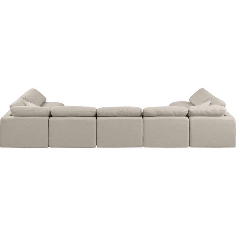 Meridian Indulge Beige Linen Textured Fabric Modular Sectional IMAGE 3