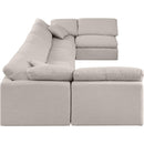 Meridian Indulge Beige Linen Textured Fabric Modular Sectional IMAGE 5