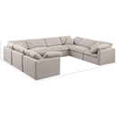 Meridian Indulge Beige Linen Textured Fabric Modular Sectional IMAGE 10
