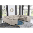 Meridian Indulge Beige Linen Textured Fabric Modular Sectional IMAGE 2