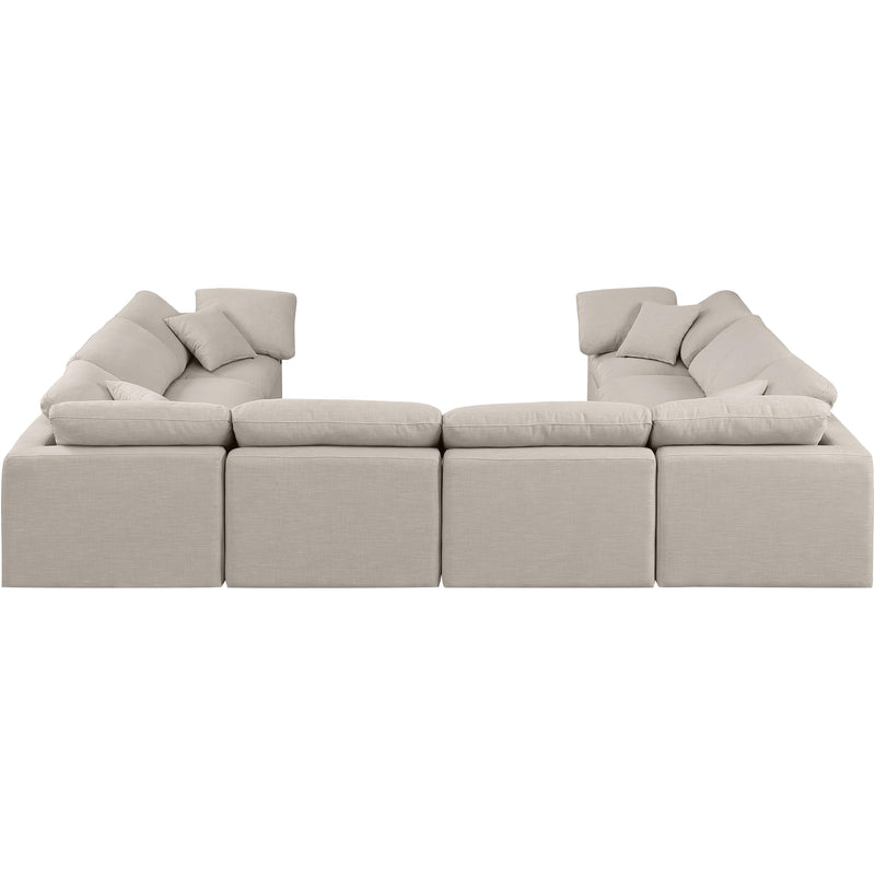 Meridian Indulge Beige Linen Textured Fabric Modular Sectional IMAGE 3