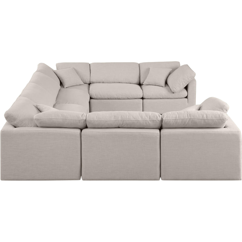 Meridian Indulge Beige Linen Textured Fabric Modular Sectional IMAGE 5