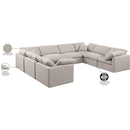 Meridian Indulge Beige Linen Textured Fabric Modular Sectional IMAGE 9
