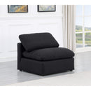 Meridian Indulge Black Linen Textured Fabric Armless Chair IMAGE 2
