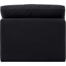 Meridian Indulge Black Linen Textured Fabric Armless Chair IMAGE 3