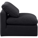 Meridian Indulge Black Linen Textured Fabric Armless Chair IMAGE 5