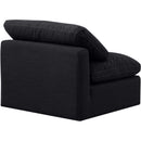 Meridian Indulge Black Linen Textured Fabric Armless Chair IMAGE 6