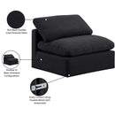 Meridian Indulge Black Linen Textured Fabric Armless Chair IMAGE 8