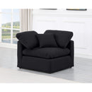 Meridian Indulge Black Linen Textured Fabric Corner Chair IMAGE 2