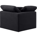 Meridian Indulge Black Linen Textured Fabric Corner Chair IMAGE 3