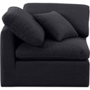 Meridian Indulge Black Linen Textured Fabric Corner Chair IMAGE 4