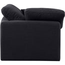 Meridian Indulge Black Linen Textured Fabric Corner Chair IMAGE 5