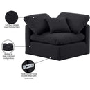 Meridian Indulge Black Linen Textured Fabric Corner Chair IMAGE 8