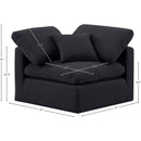 Meridian Indulge Black Linen Textured Fabric Corner Chair IMAGE 9